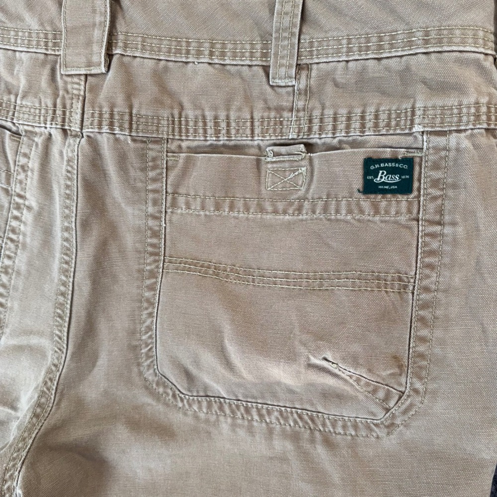 G.H. Bass & Co. Carpenter Canvas Rugged Terrain Pants Mens 38x28 Workwear‎ Khaki